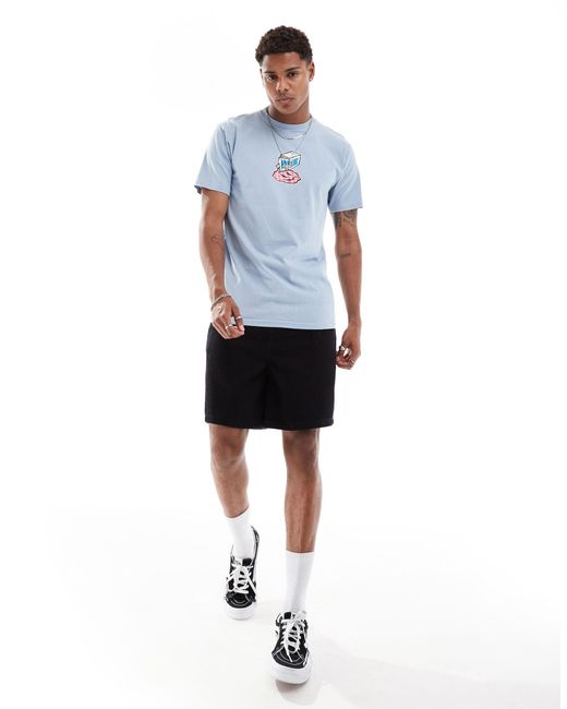 Vans Blue T-shirt With Small Graphic for men