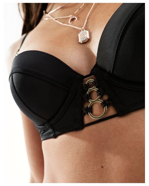 Ann Summers Black Miami Dreams Padded Underwired Bikini Top