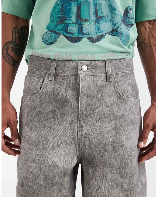 ASOS Gray Longer Length Jort for men