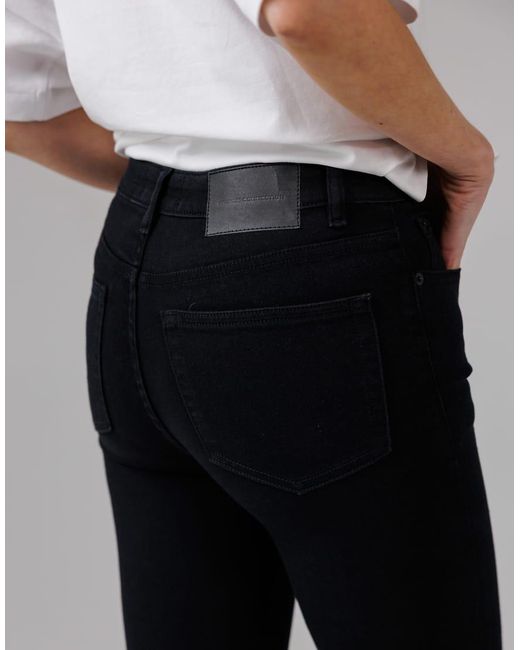 French Connection Black Cotton Blend Stretch High Rise Skinny Denim Jeans