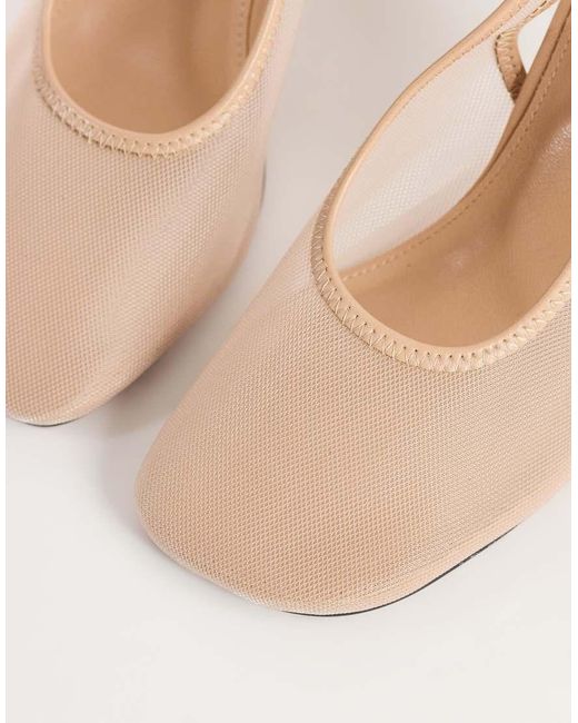 TOPSHOP White Arrow Sling Back Mesh Heeled Shoe