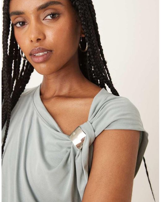 ASOS Natural Modal Vest With Hardware Shoulder Detail