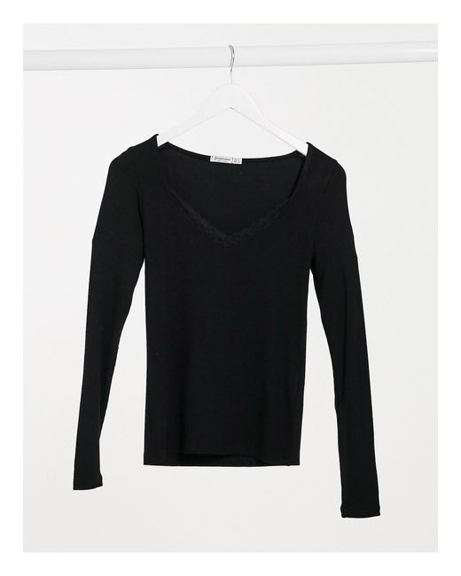 Stradivarius Long Sleeve Top With Lace 