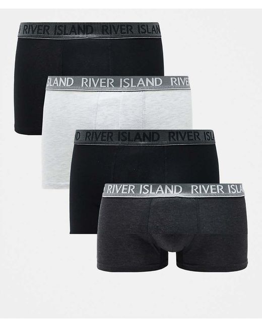 River Island Multicolor 4 Pack Trunks for men