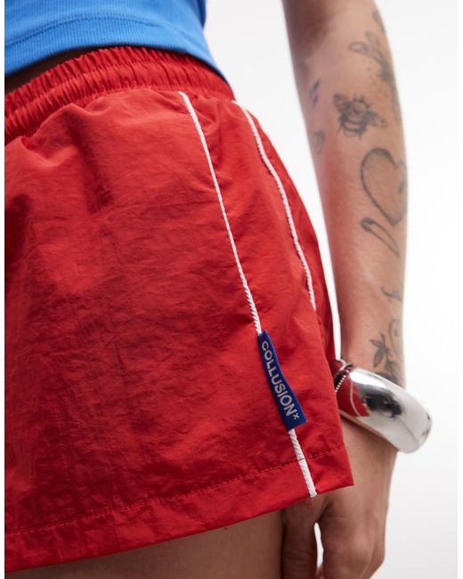 Collusion Blue Mini Track Nylon Short