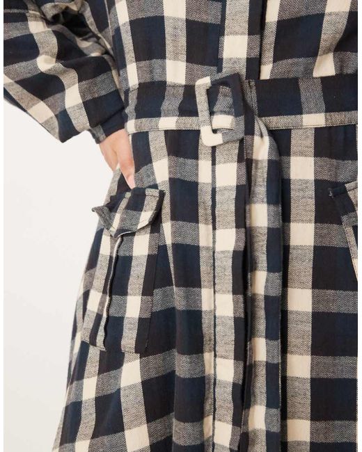ASOS Brown Asos Design Curve Shirt Mini Dress With Belt