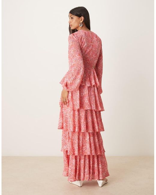 Pretty Lavish Pink Ashton Cut-out Ruffle Maxi Dress