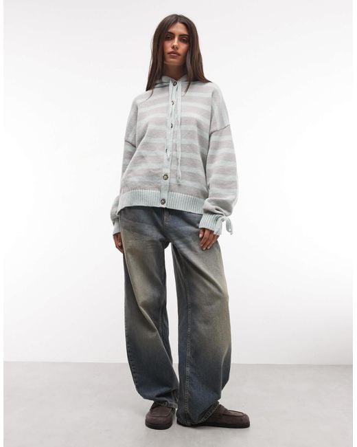 Daisy Street Gray Button Down Hooded Sweater
