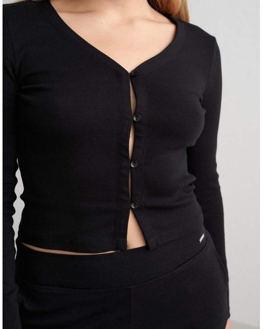Aim'n Geribbeld Vest in het Black
