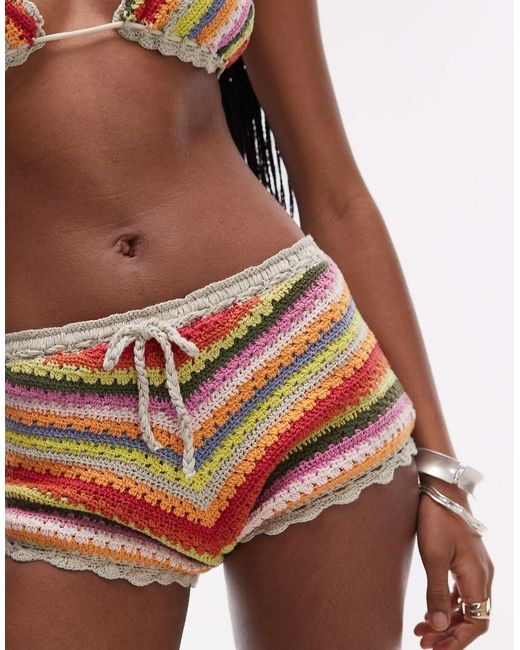 It's Now Cool Multicolor It's Now Cool Crochet Stripe Shorts