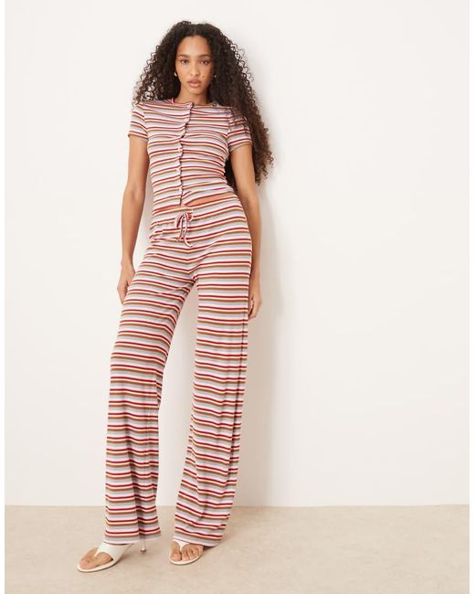 ASOS Gestreepte Broek Met Wijde Pijpen in het Pink