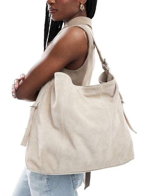 ASOS Natural Suede Slouch Tote