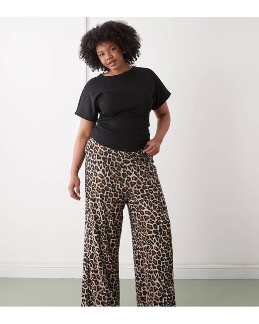 Noisy May Black Wide Leg Ribbed Trouser