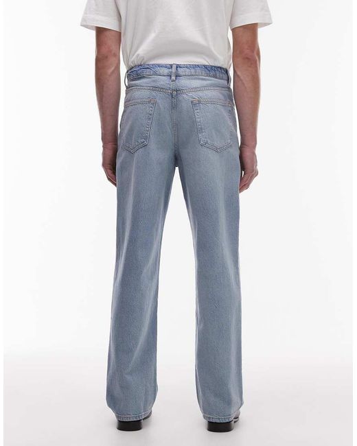 Topman Blue Rigid baggy Jean for men