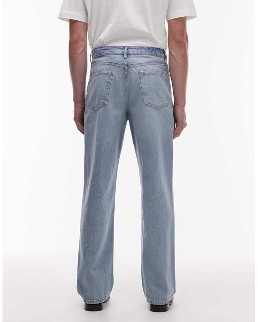 Topman Blue Rigid baggy Jean for men