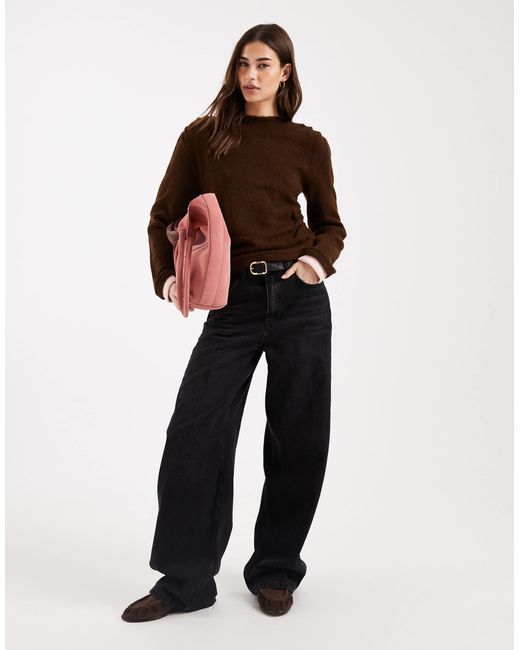 ASOS Brown Double Layer Cinched Sweater