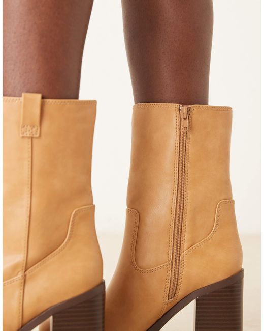 ASOS Natural – ruby – ankle boots zum hineinschlüpfen