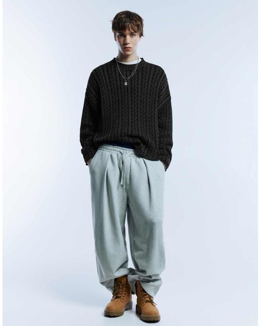 Pull&Bear – strickpullover in Black für Herren