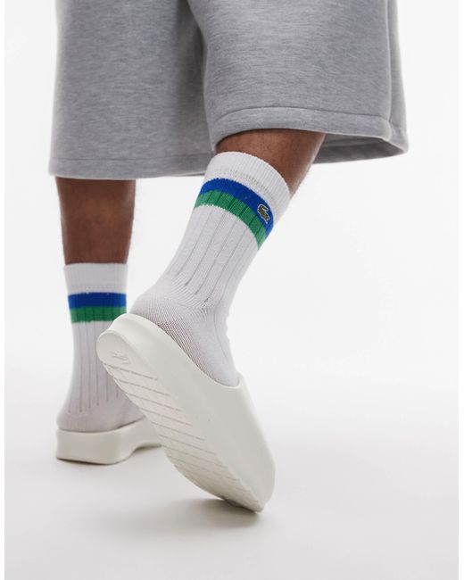 Lacoste Gray Serve 2.0 Sliders for men