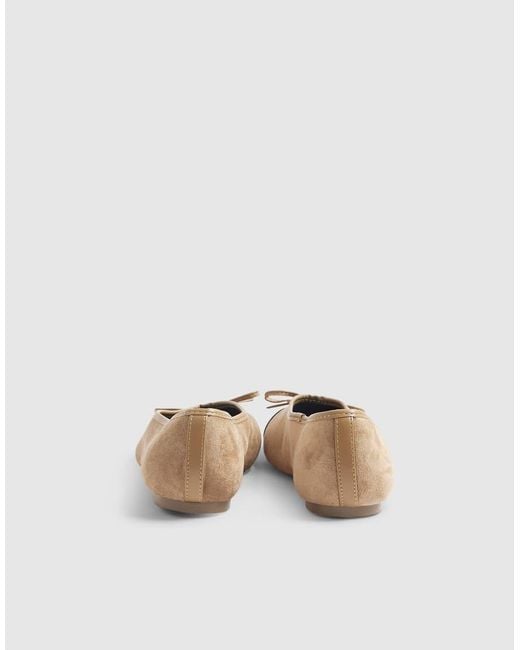 River Island White Toe Cap Bow Ballet Pumps