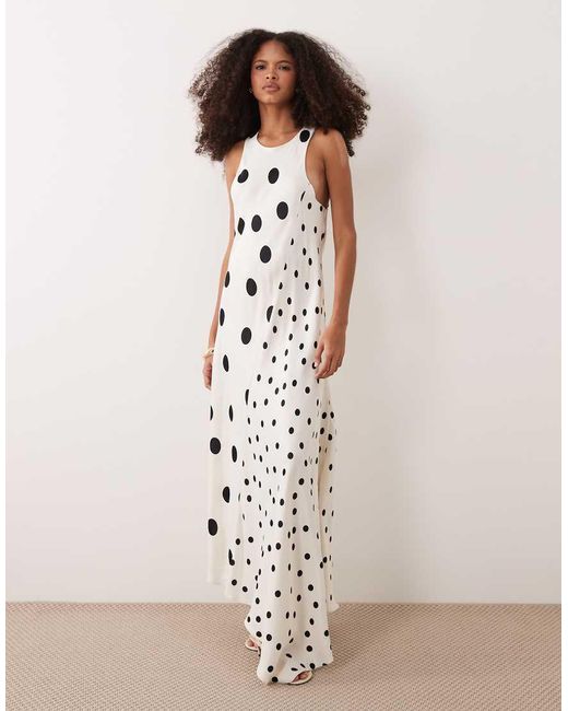 ASOS White Racer Maxi Dress With Asymmetric Hem