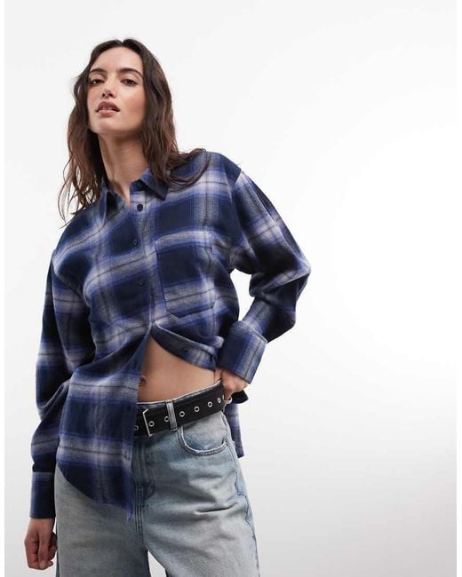 ASOS Blue Oversized Brushed Shirt