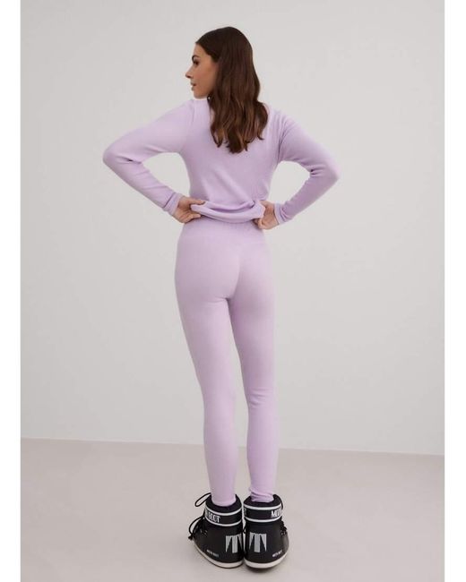 Aim'n Purple Pale Ribbed Wool Leggings