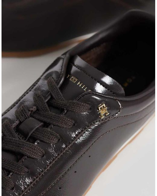 Tommy Hilfiger Black Bella Leather Ballet Trainer