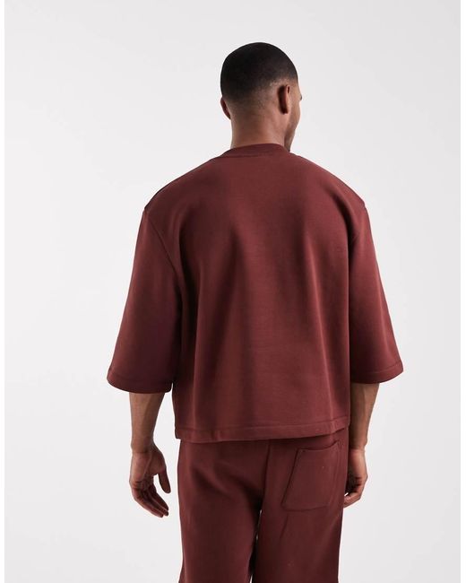 ASOS Red Co-Ord Relaxed Short Sleeve Sweatshirt for men