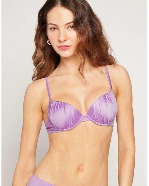Tezenis Purple Shiny Glam Bikini Top