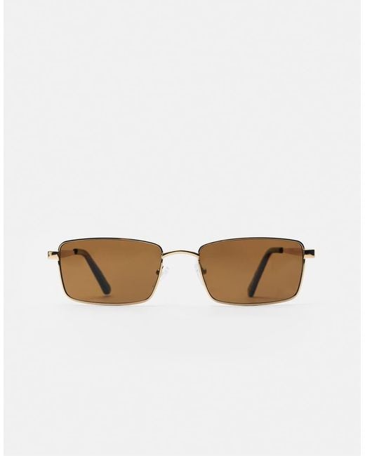 Pull&Bear Natural Metallic Sunglasses for men