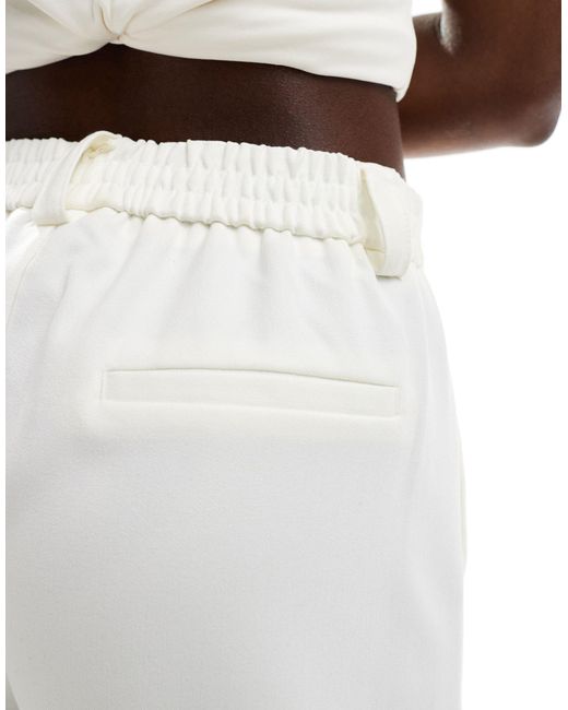 Object White Tailored Elasticated Back Shorts