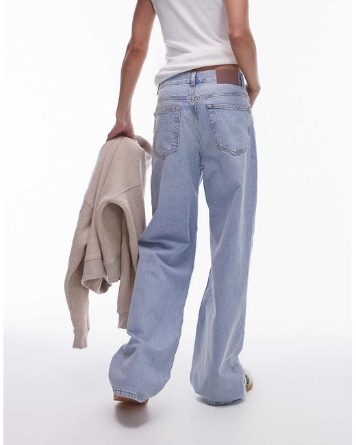 Vaqueros De Talle Medio Y Corte Suelto Con De -Azul TOPSHOP de color Blue