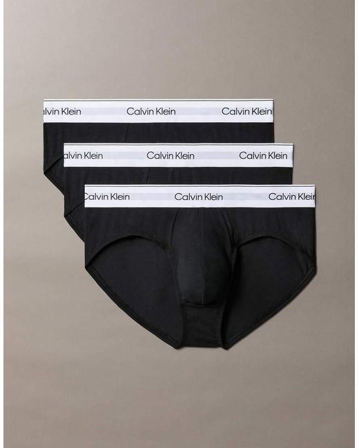 Pack De 3 Calzoncillos Slip Negros Icon Cotton Stretch De Calvin Klein de hombre de color Black