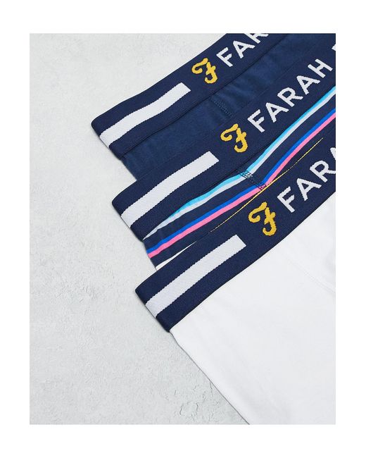 Farah – 3er-set boxershorts in Blue für Herren