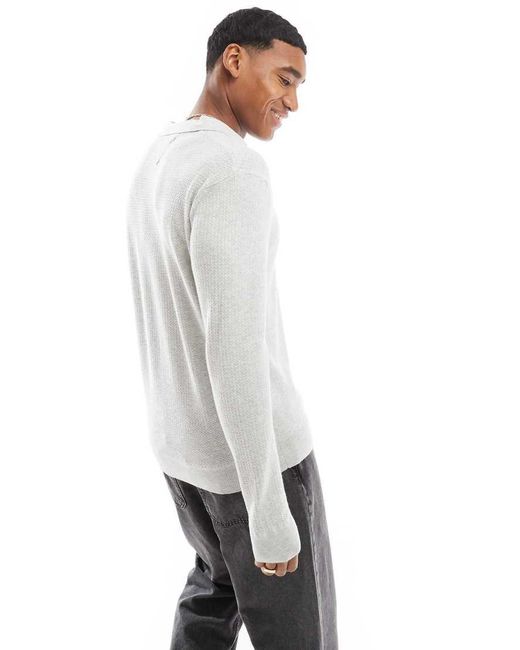 Maglione Chiaro Con Scollo Aperto di River Island in White da Uomo
