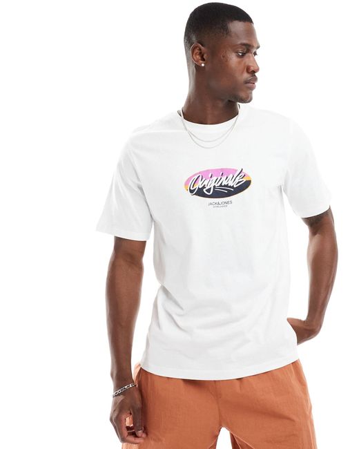 Jack & Jones White T-shirt With Originals Logo for men