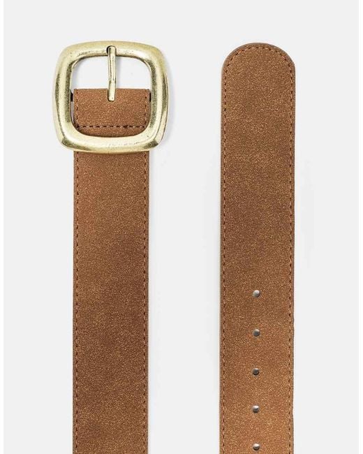 Pull&Bear White Square Buckle Belt