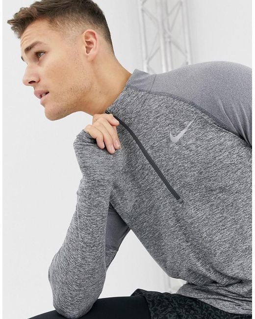 Nike Gray Element 2.0 Half Zip Sweat In Grey Ah8973-021 for men