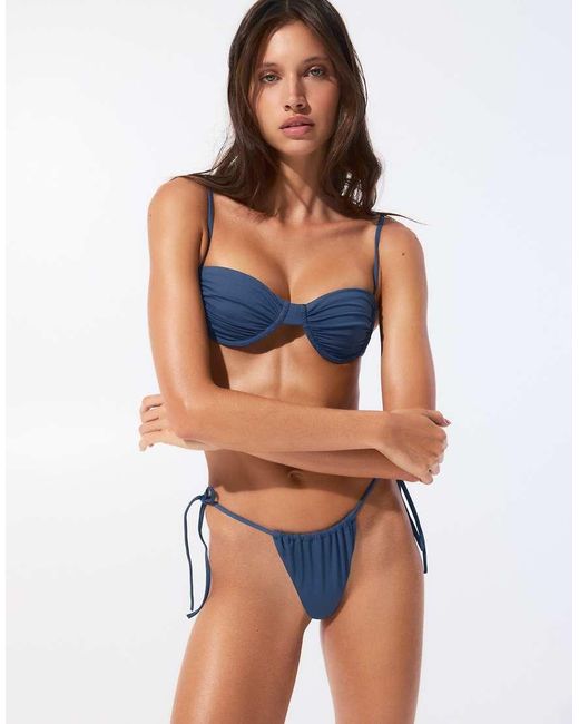 Pull&Bear Blue Balconette Bikini Top