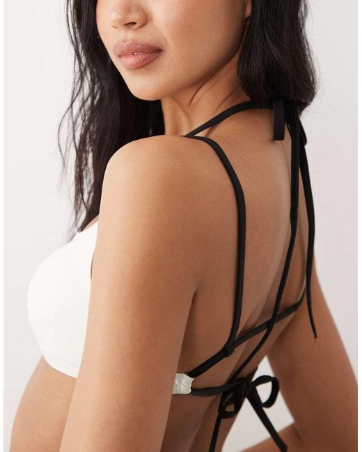 Calvin Klein Multicolor Logo Bralet Contrast Bikini Top