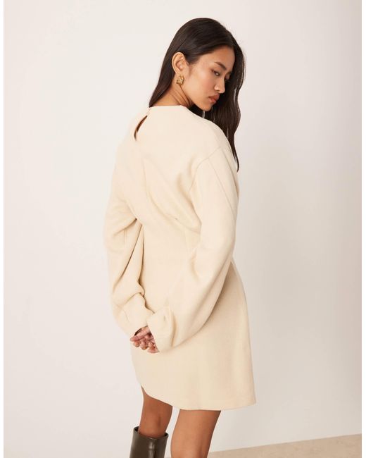 ASOS Natural Supersoft Cinched Waist Mini Dress