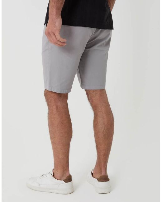 Threadbare Gray Elasticated Waist Stretch Chino Shorts for men