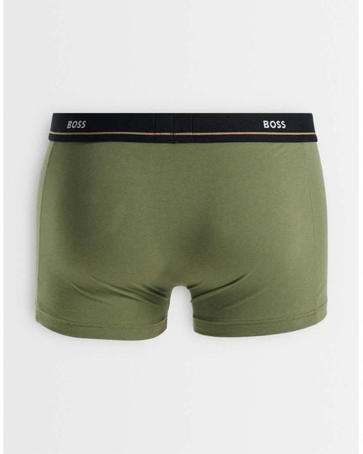 Boss Blue 5 Pack Essential Logo Waistband Trunks for men