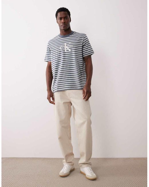 Calvin Klein Gray Monologo T-shirt for men