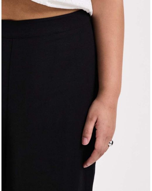 ASOS Black Asos Design Curve Linen Wide Leg Trouser