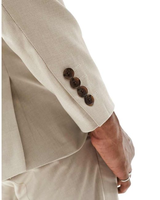 Chaqueta De Traje Beis De Corte Slim De -Beis Neutro SELECTED de hombre de color Natural