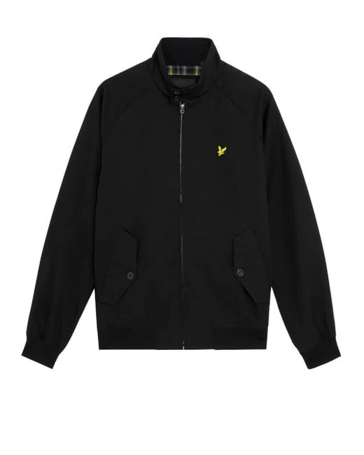 Lyle & Scott Black Mid Jackets Cotton Harrington Jacket for men