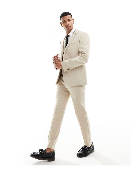 ASOS Natural Wedding Slim Suit Jacket for men