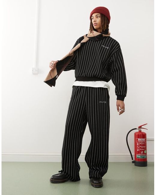 Felpa Oversize Squadrata Nera Gessata di Reclaimed (vintage) in Black da Uomo